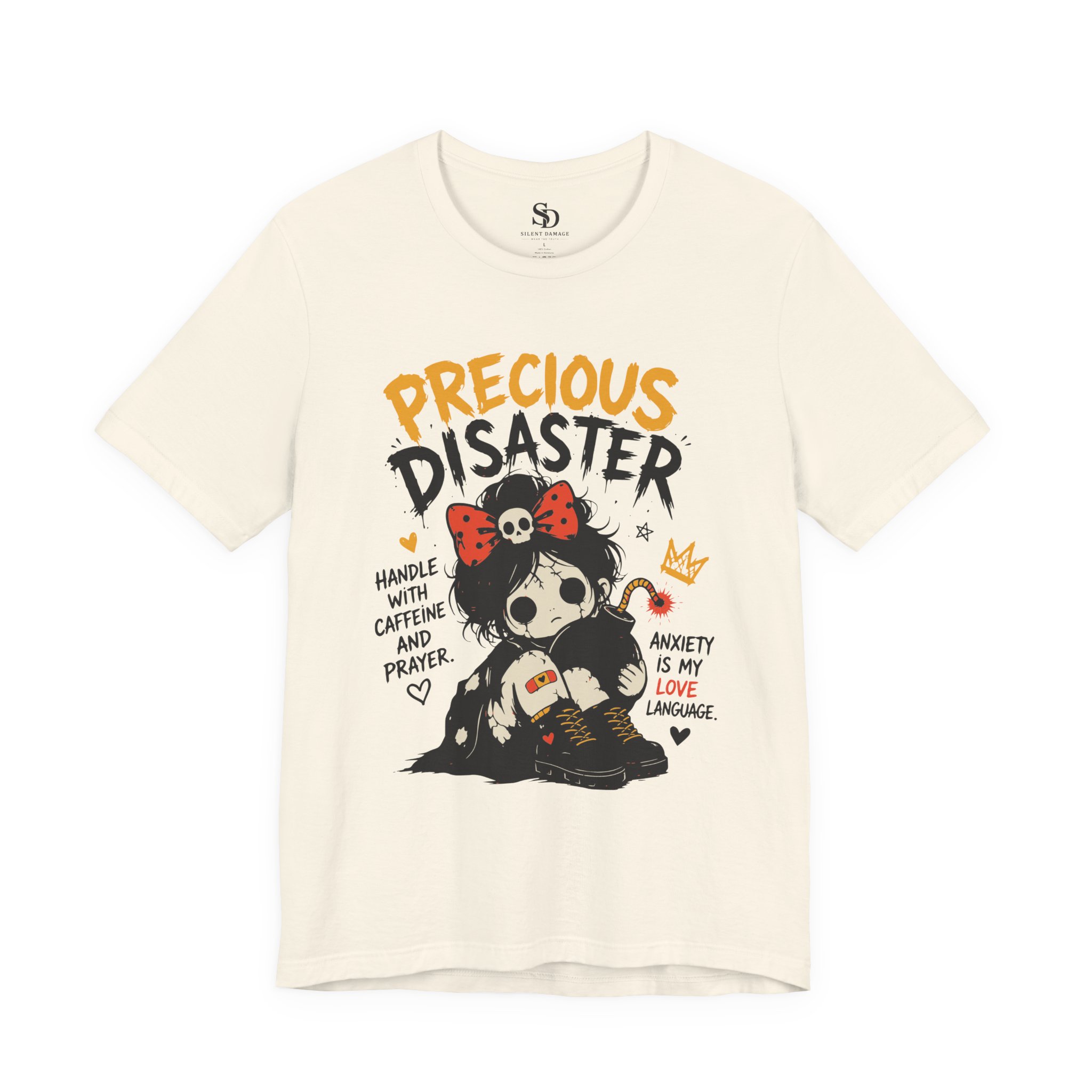 Precious Disaster | Caffeine Anxiety And Attitude Graphic Streetwear Tee - Image 9