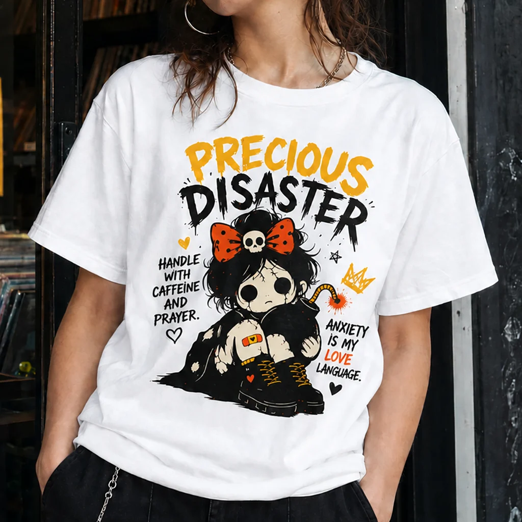 Precious Disaster | Caffeine Anxiety And Attitude Graphic Streetwear Tee - Image 6